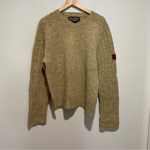 Abercrombie & Fitch Tan Crewneck Sweater Medium-Weight Knit‎ Size L